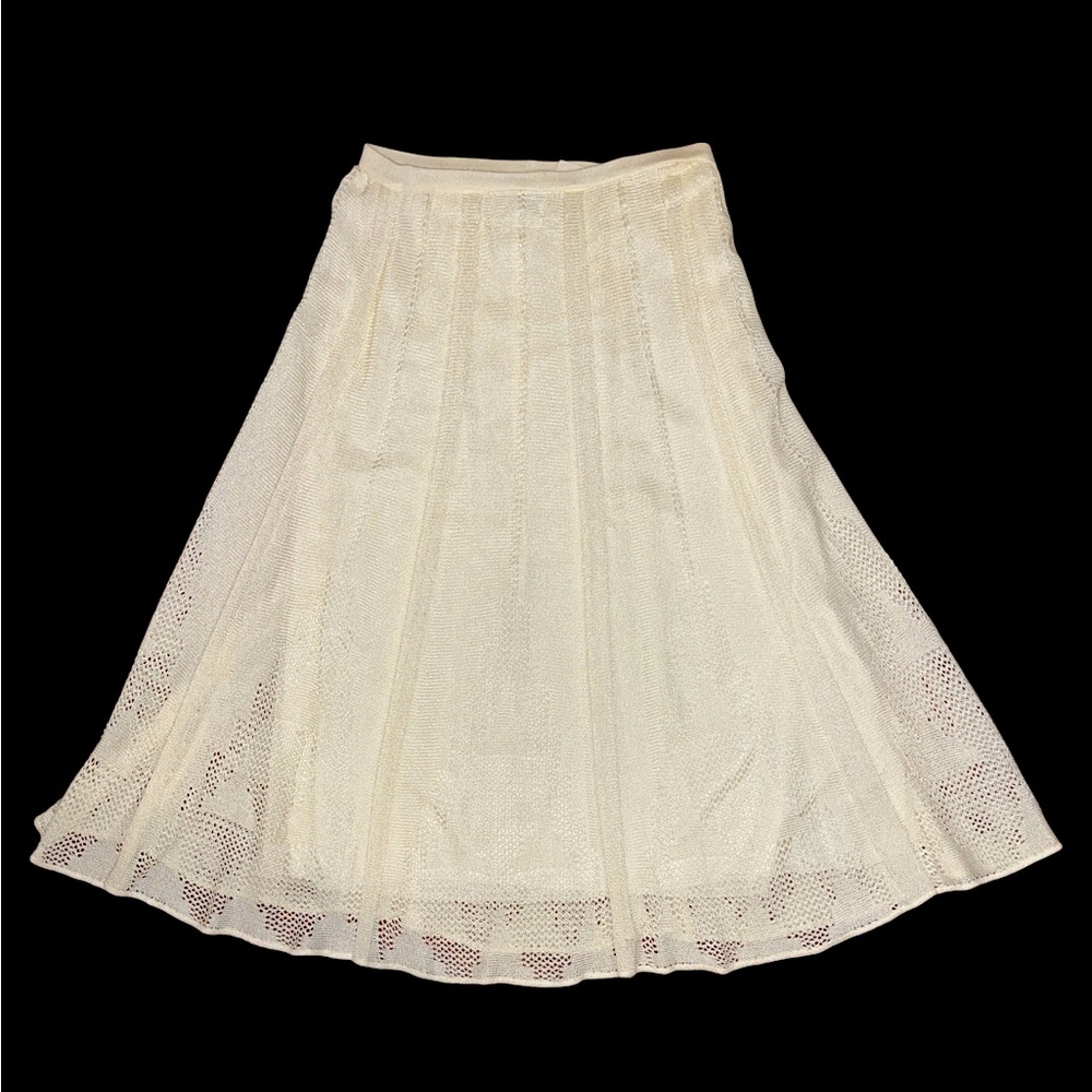 Carella- vtg 73” crochet skirt made in Italy